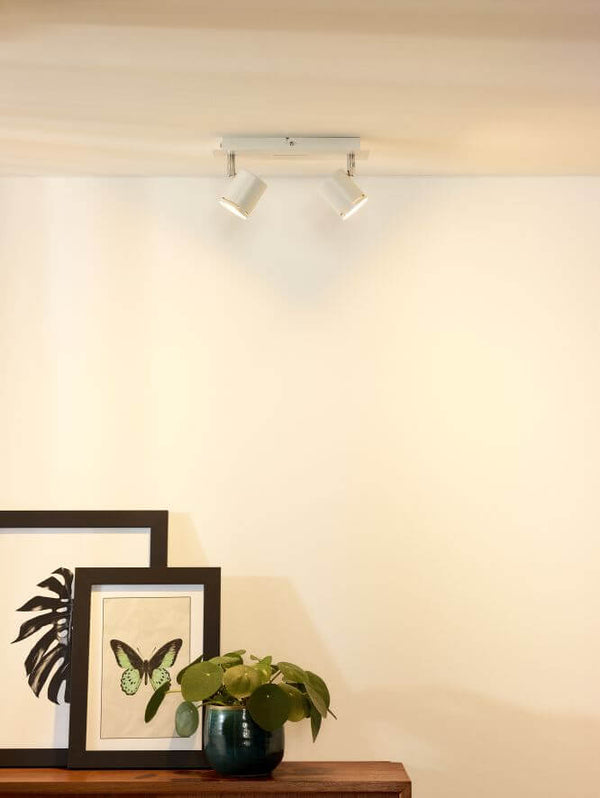 Plafonnier Rilou 2 lumières blanc et chromé