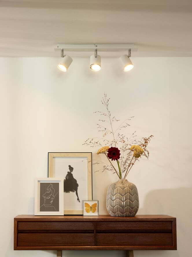 Plafonnier Rilou 3 lumières blanc et chromé