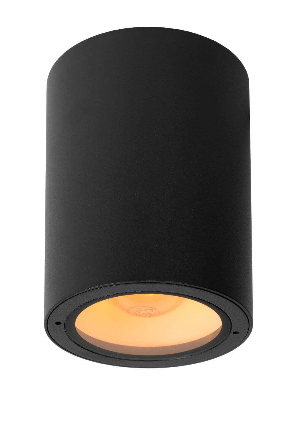 Produit en studio sur fond blanc, lumière chaude allumée sous le boîtier