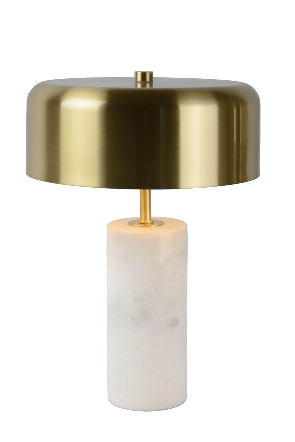Lampe à poser Mirasol 3 lumières blanche et dorée mat, marbre