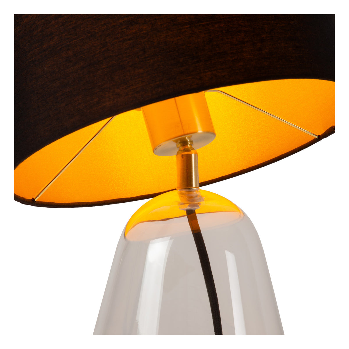 Lampe à poser Campana transparente, tissu, H 36,5 cm