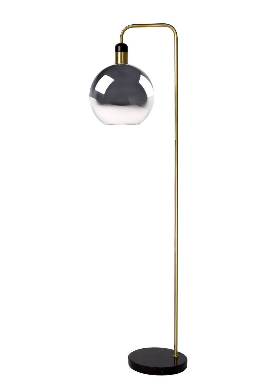 Lampadaire Julius fumé et gris, verre
