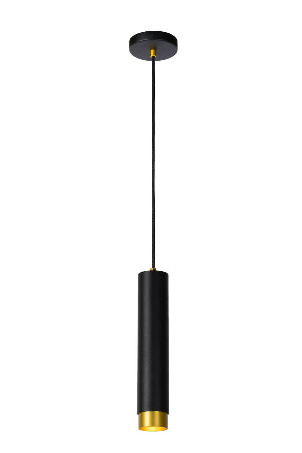 Suspension Floris noire et dorée mat