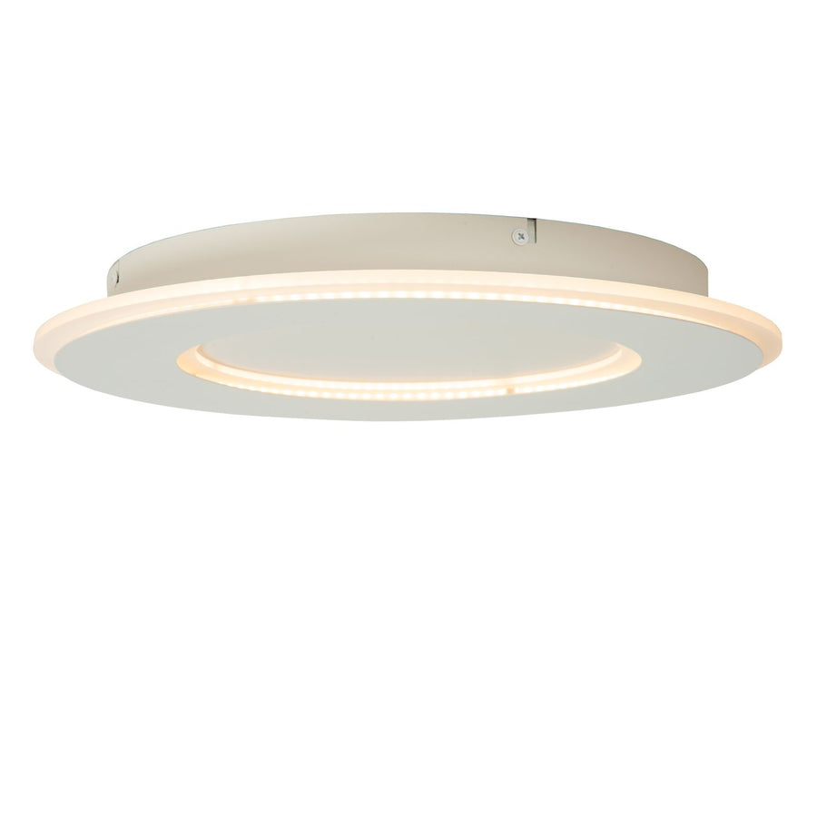 Vue de profil montrant le corps fin et le cercle LED allumé