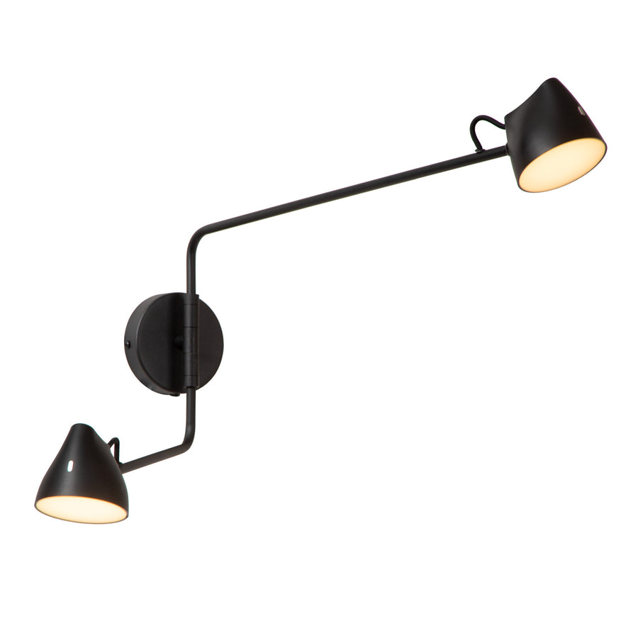 Applique murale Milne noire, H 54 cm