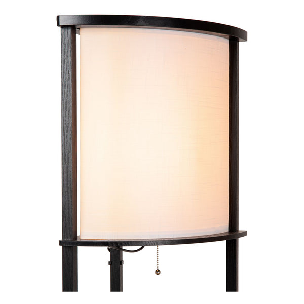 Lampadaire Menno noir et beige, coton, H 162,3 cm