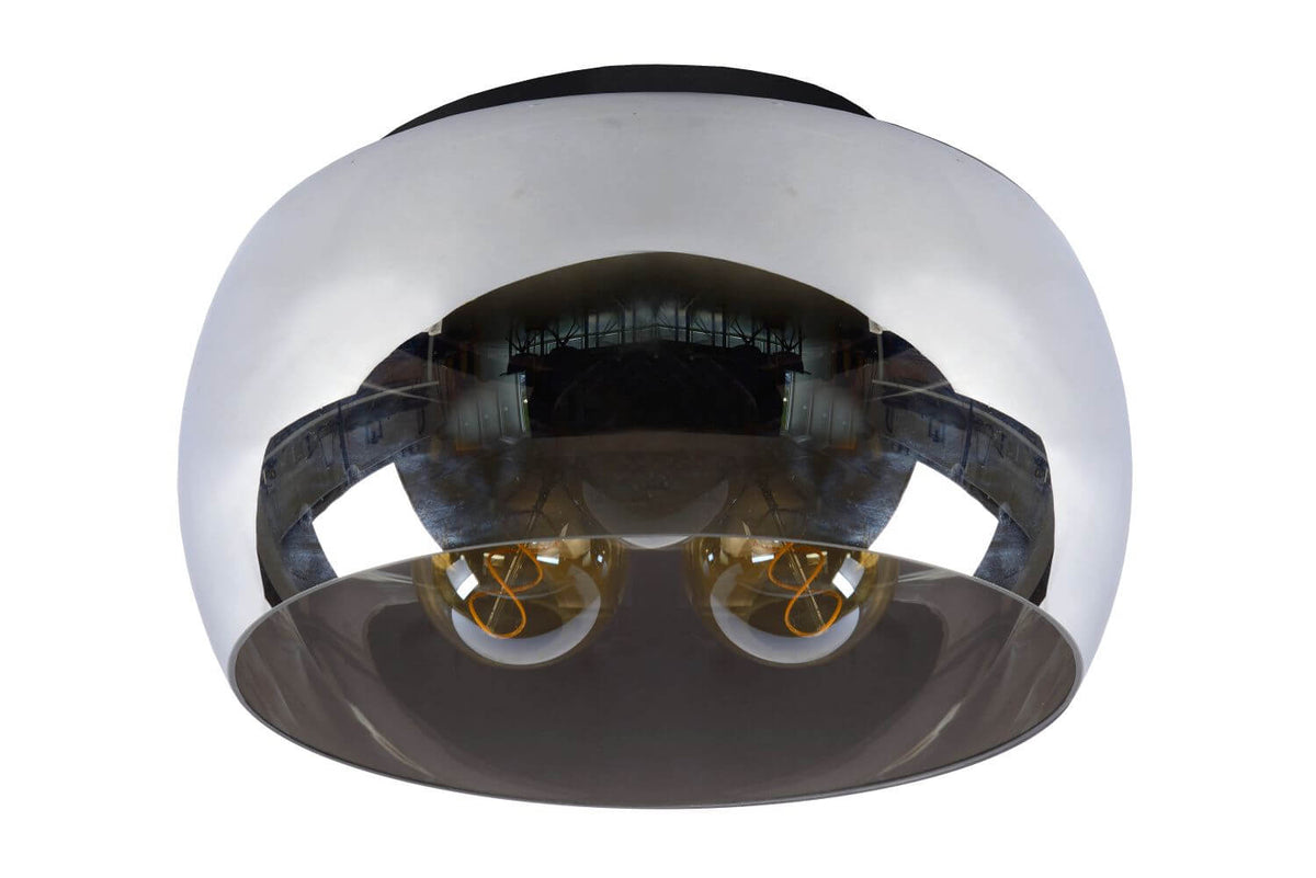 Plafonnier Olivia 3 lumières fumé et gris, verre