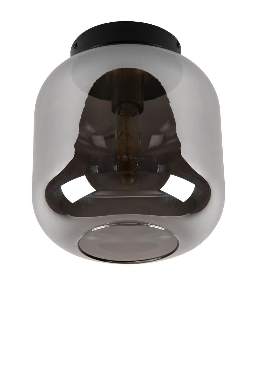 Plafonnier Joanet fumé et gris, verre
