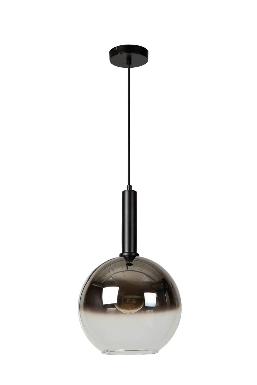 Suspension Marius noire et fumée, verre