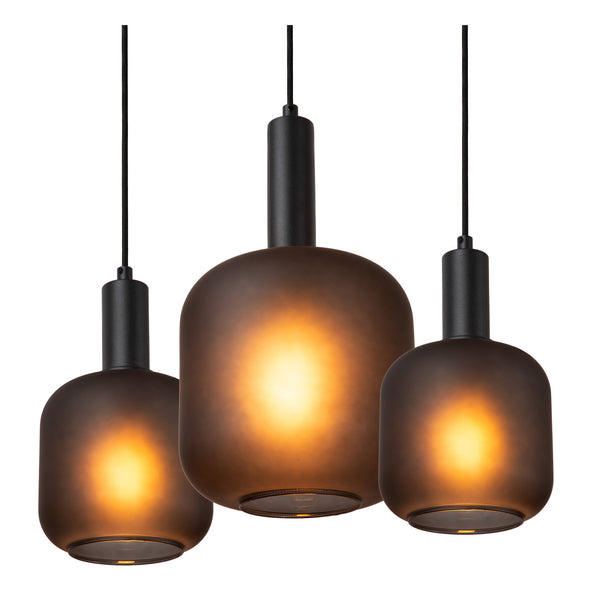 Suspension Eloise 7 lumières noire, verre