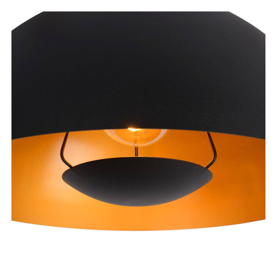 Suspension Siemon noire et dorée mat