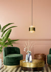 Suspension Firmin dorée mat et opale, verre (45497/20/02)