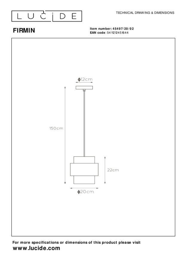 Suspension Firmin dorée mat et opale, verre (45497/20/02)