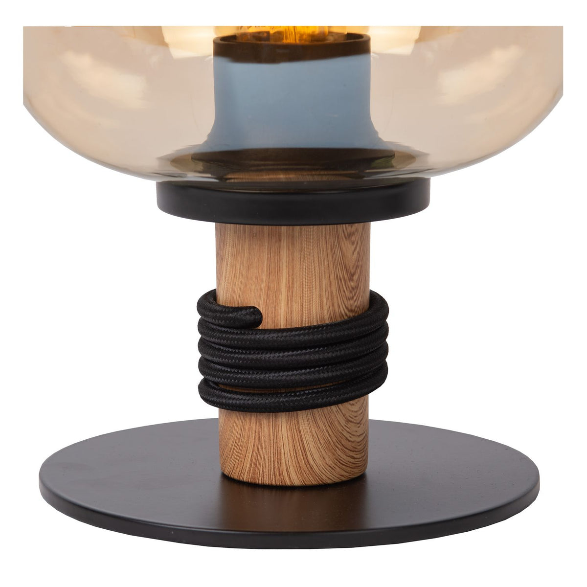 Lampe à poser Ilona ambrée et noire, verre