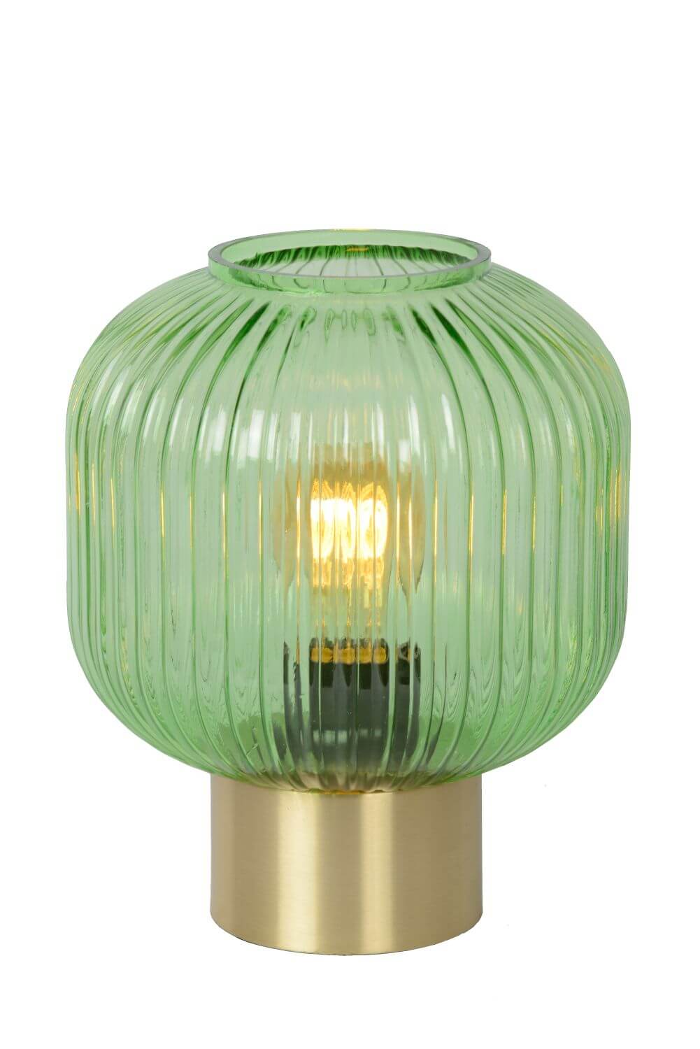 Lampe à poser Maloto verte et dorée mat, verre