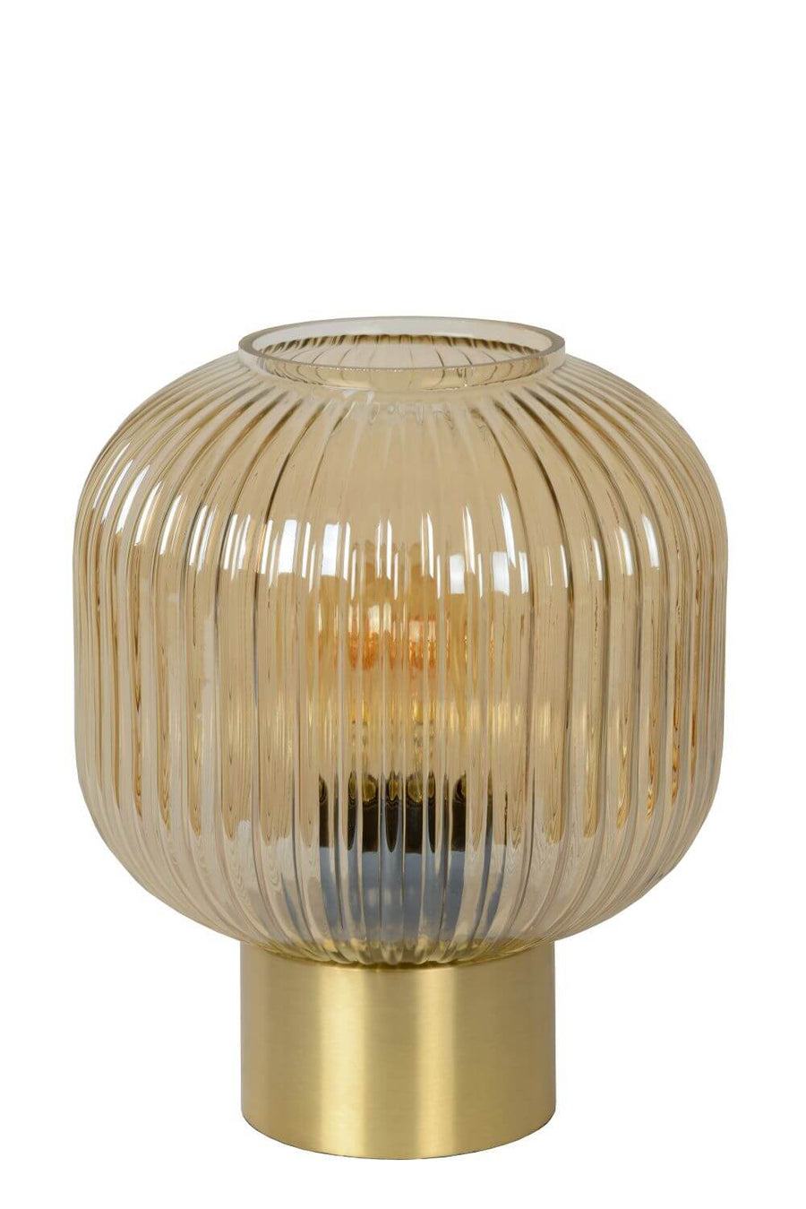 Lampe à poser Maloto ambrée et dorée mat, verre