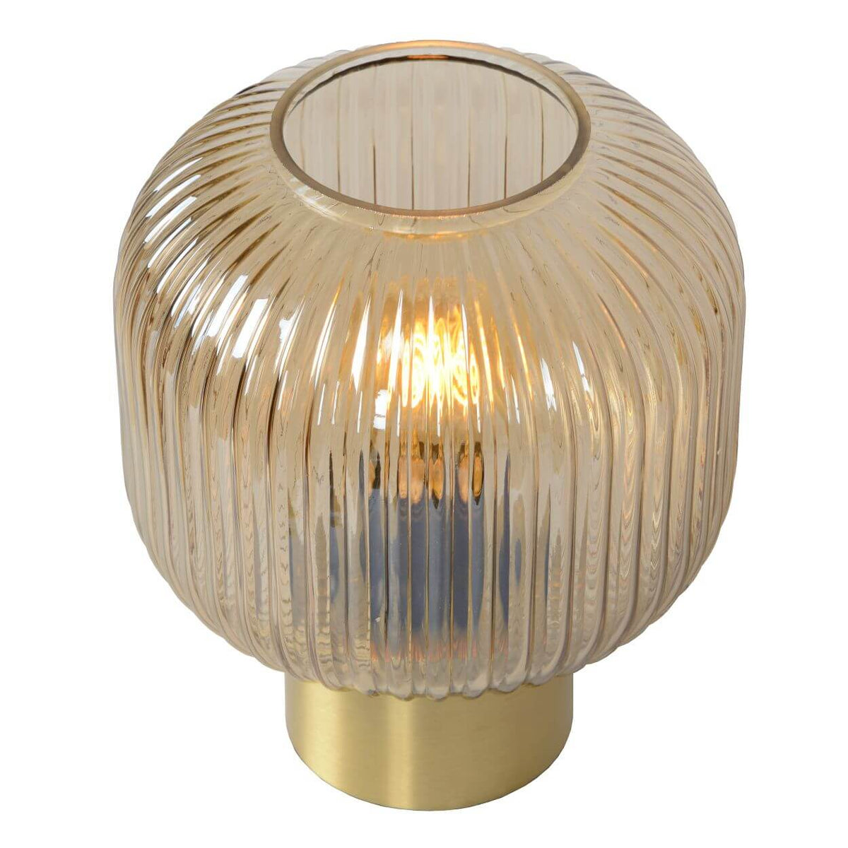 Lampe à poser Maloto ambrée et dorée mat, verre