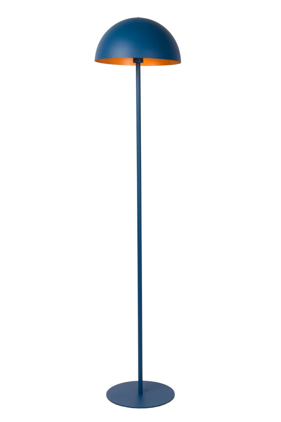 Produit de face sur fond blanc, abat-jour bleu et intérieur doré