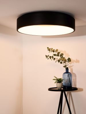 Plafonnier Talowe noir et blanc, Ø 60 cm