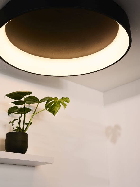 Plafonnier Talowe noir et blanc, Ø 80 cm