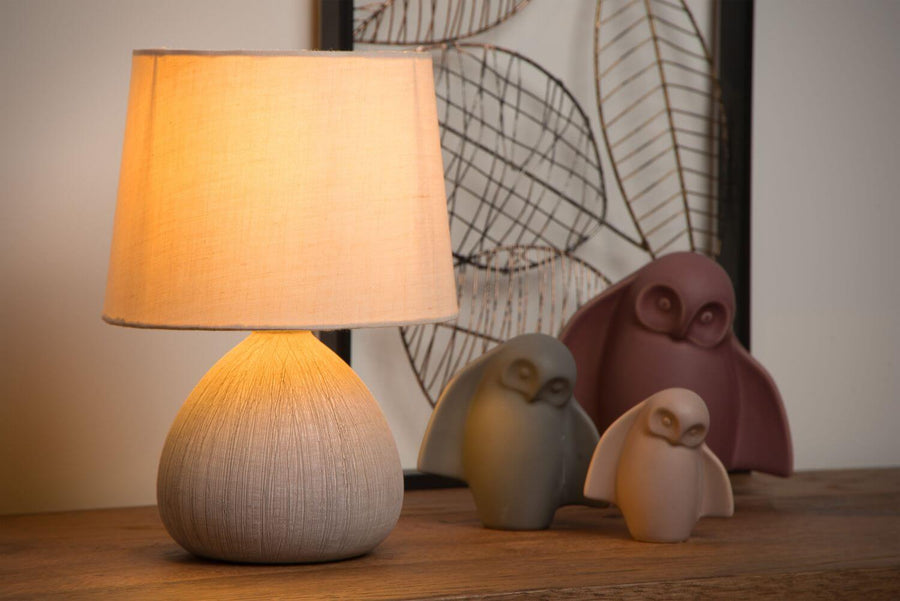 Lampe à poser Ramzi beige, coton