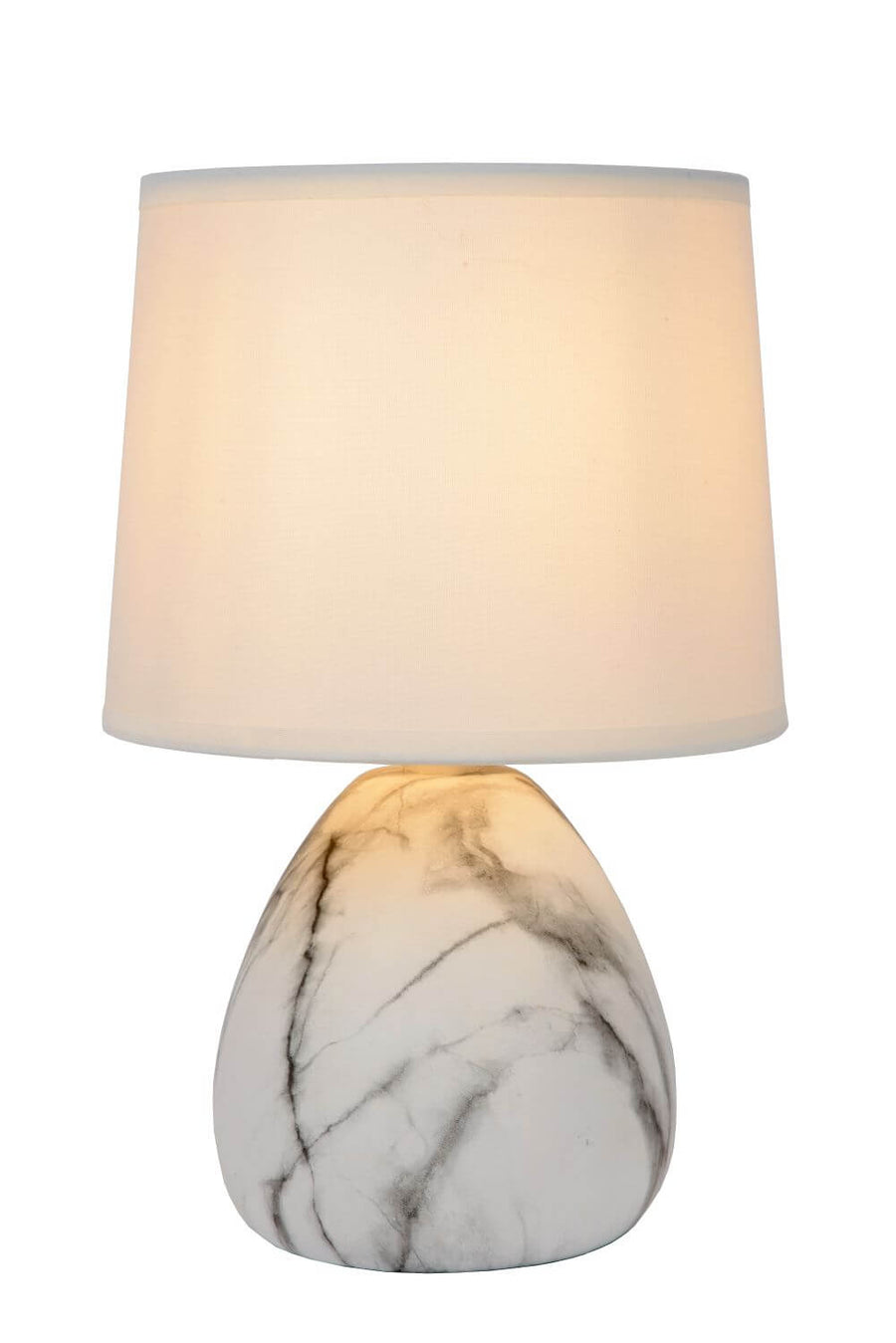 Lampe à poser Marmo blanche, lin
