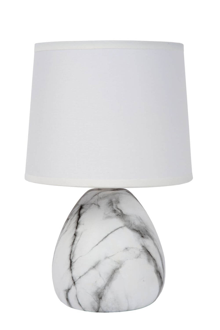 Lampe à poser Marmo blanche, lin
