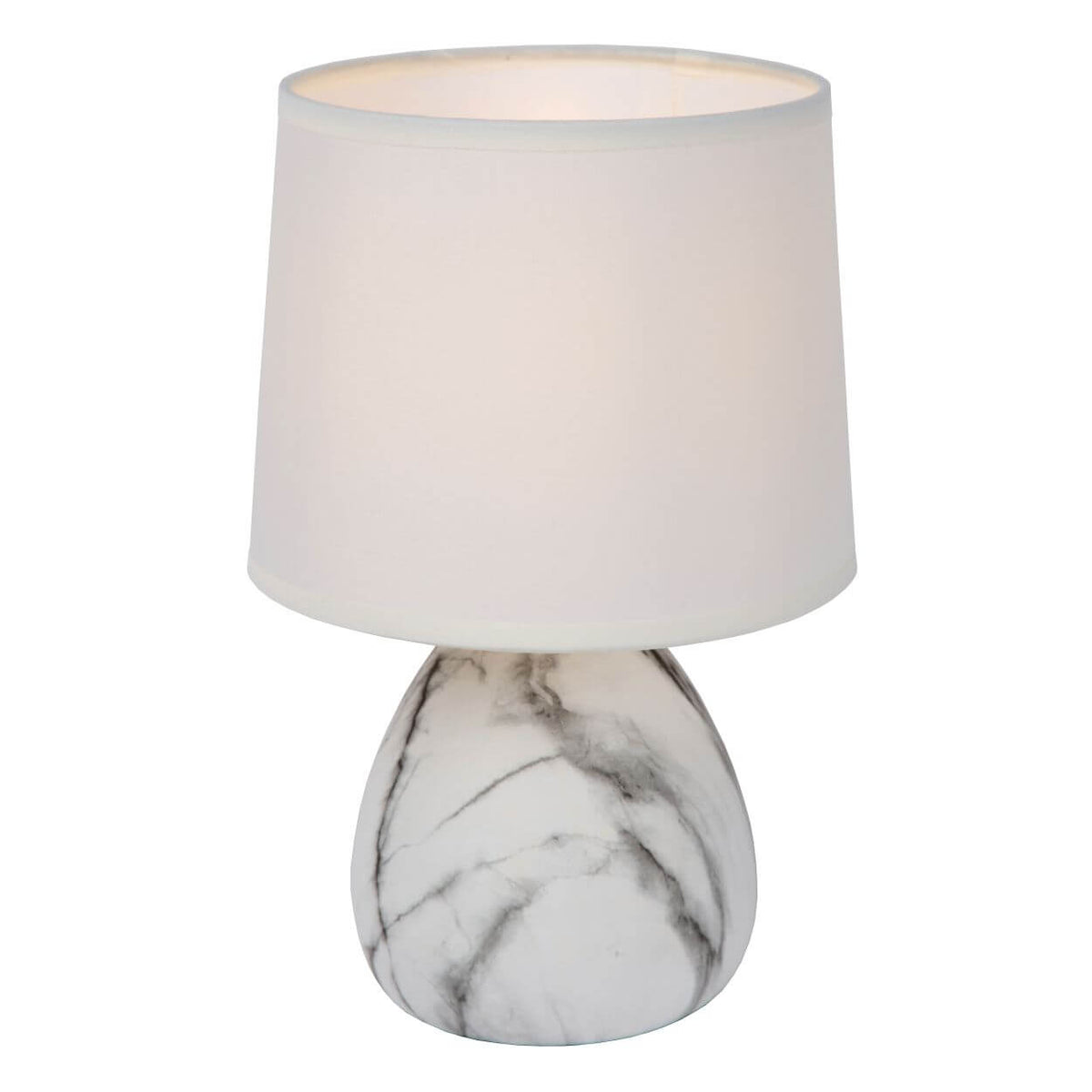 Lampe à poser Marmo blanche, lin