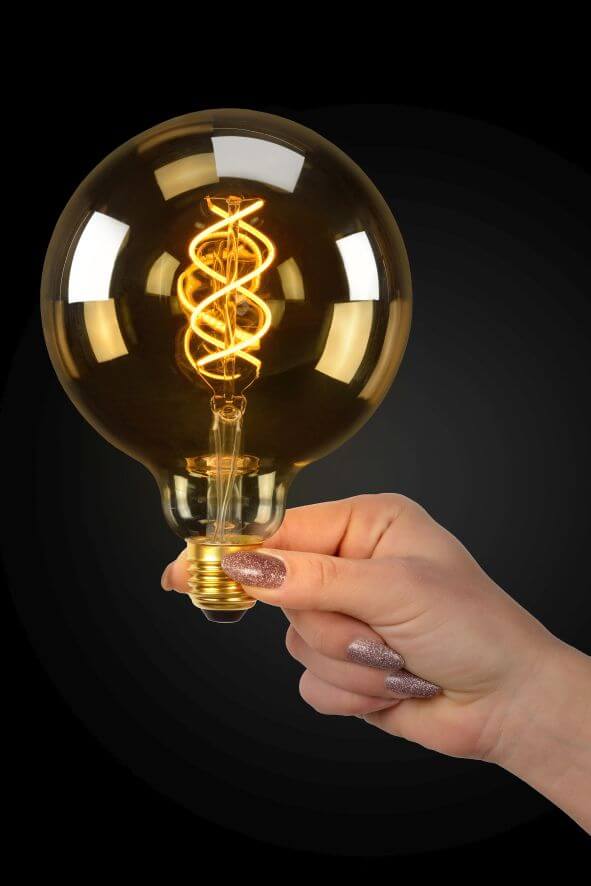 Ampoule LED E27 globe à filament ambrée, 5 W | Lucide (49033/05/62)