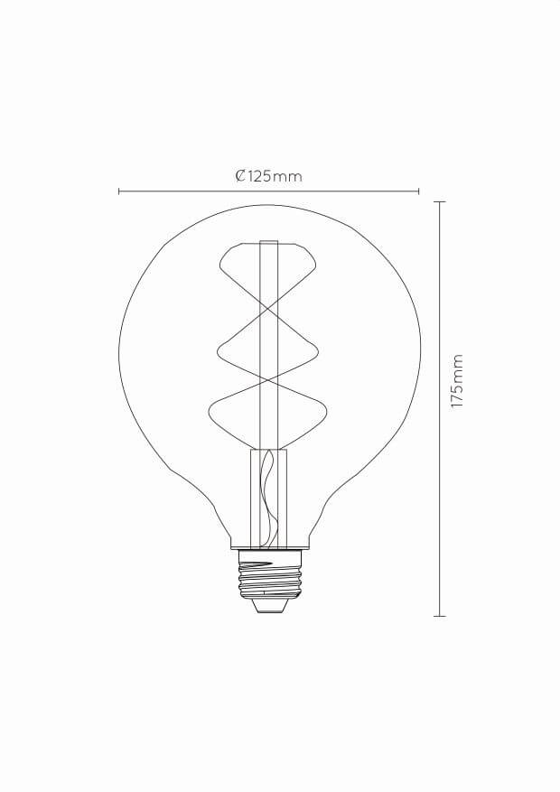 Ampoule LED E27 globe à filament ambrée, 5 W | Lucide (49033/05/62)
