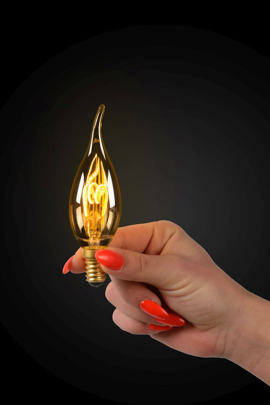 Ampoule LED E14 à filament ambrée, 3 W | Lucide