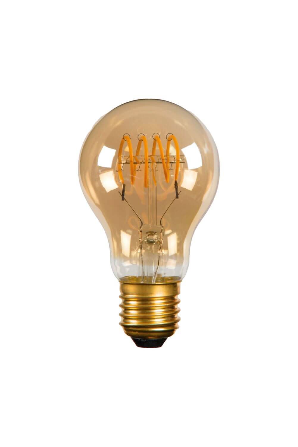 Ampoule LED E27 standard à filament ambrée, 4 W | Lucide