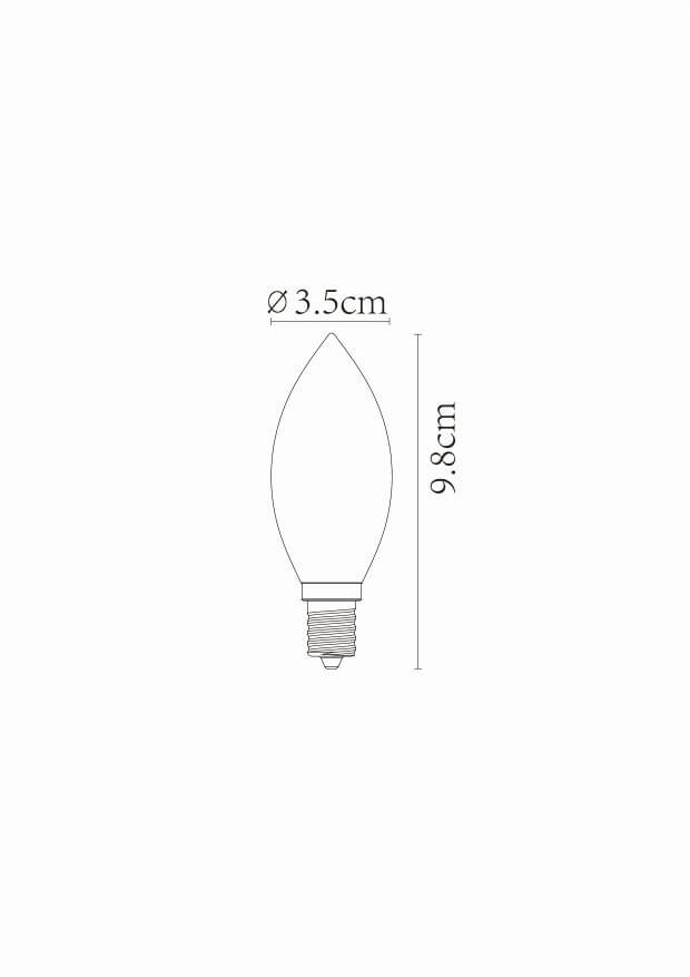 Ampoule LED E14 flamme à filament ambrée, 3 W | Lucide