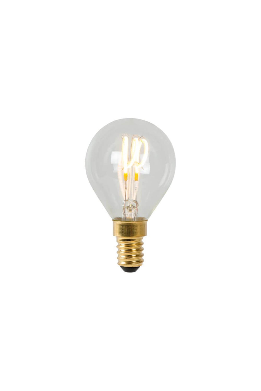 Ampoule LED E14 sphérique à filament transparente, 3 W | Lucide