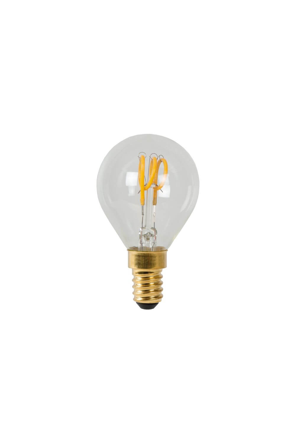 Ampoule LED E14 sphérique à filament transparente, 3 W | Lucide