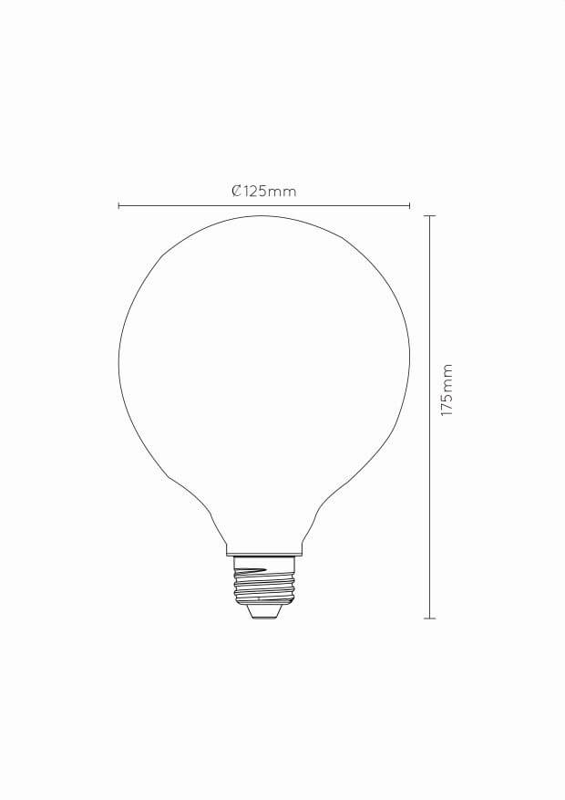 Ampoule LED E27 globe à filament opale, 8 W | Lucide (49067/08/61)