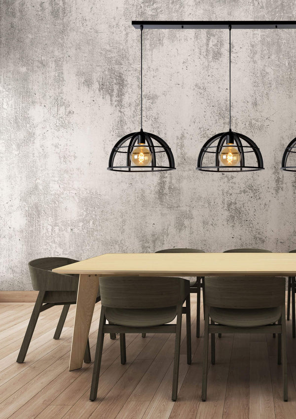 Suspension Dikra 3 lumières noire