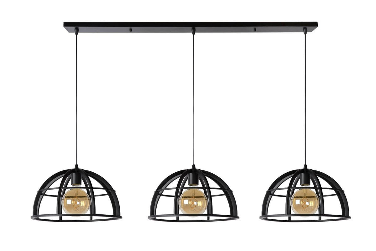 Suspension Dikra 3 lumières noire