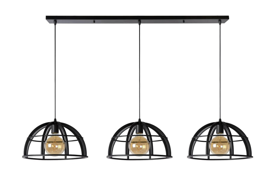 Suspension Dikra 3 lumières noire