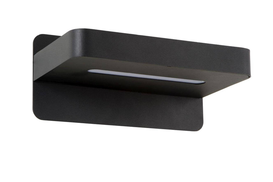Même angle, lumière éteinte, bandeau LED blanc visible sous la coque noire