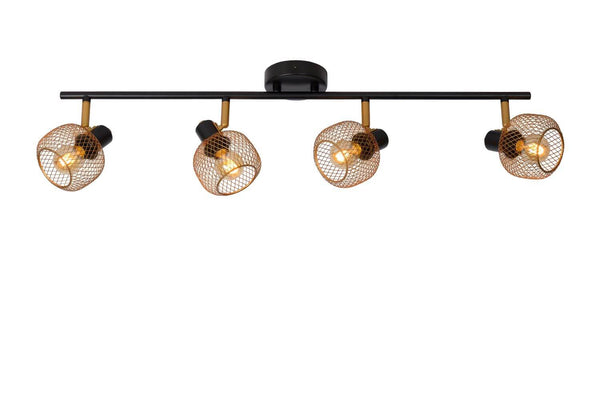Plafonnier Maren 4 lumières doré mat et noir