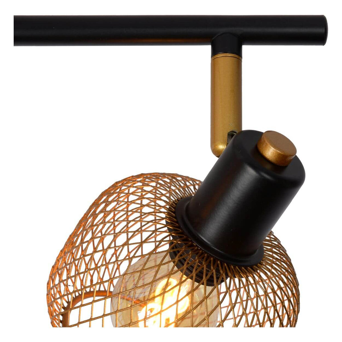 Plafonnier Maren 4 lumières doré mat et noir