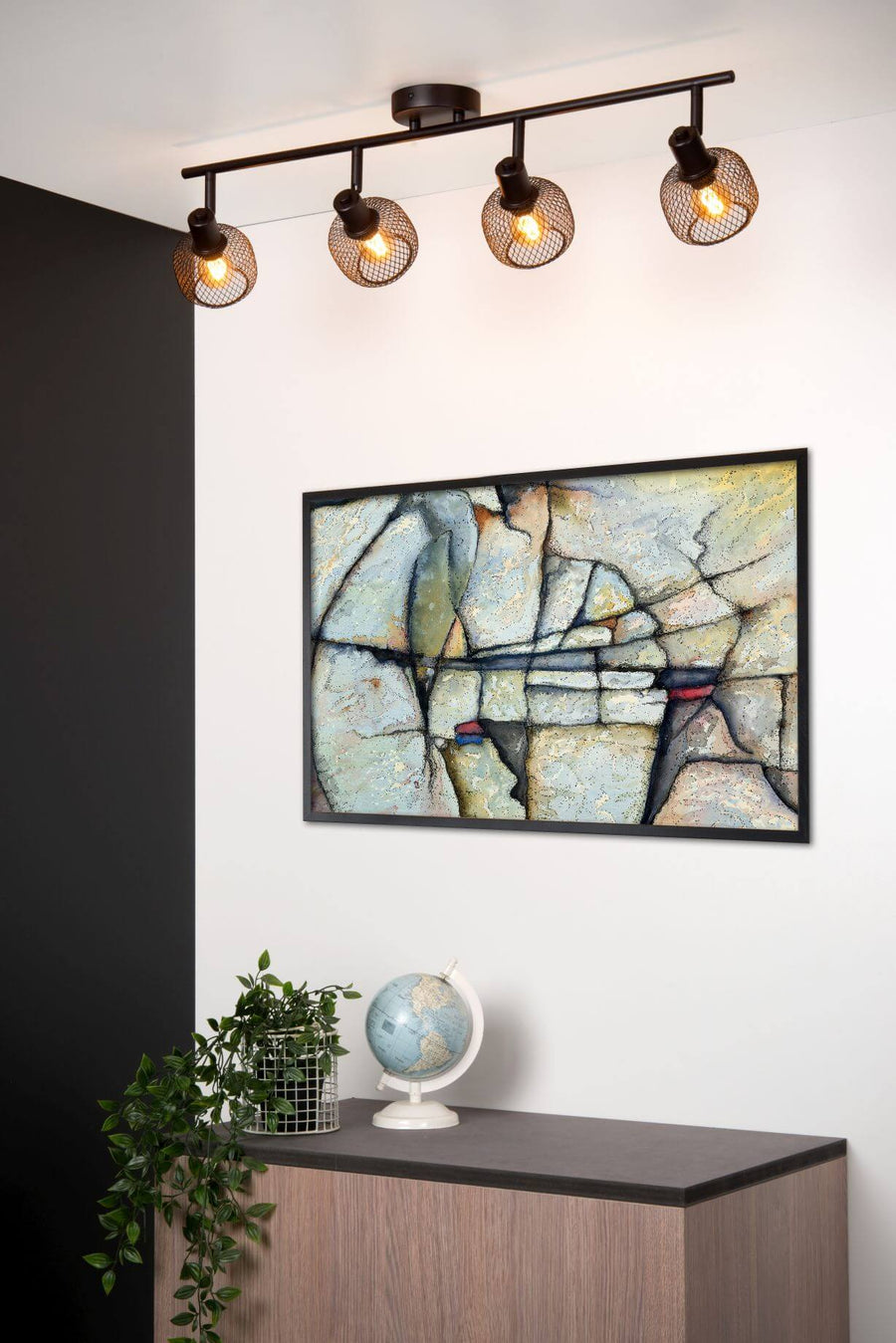 Plafonnier Maren 4 lumières noir