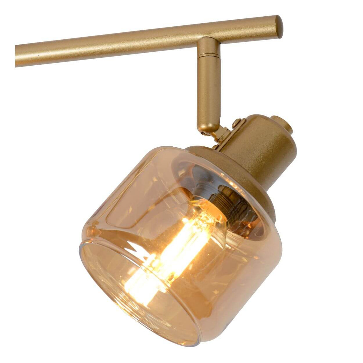 Plafonnier Bjorn 4 lumières doré mat, verre