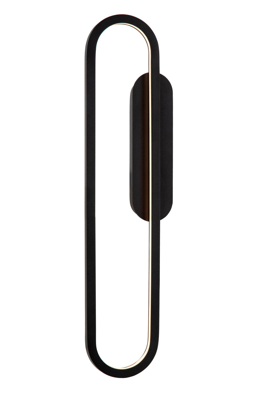 Produit de face sur fond blanc, anneau ovale noir et bandeau lumineux allumé