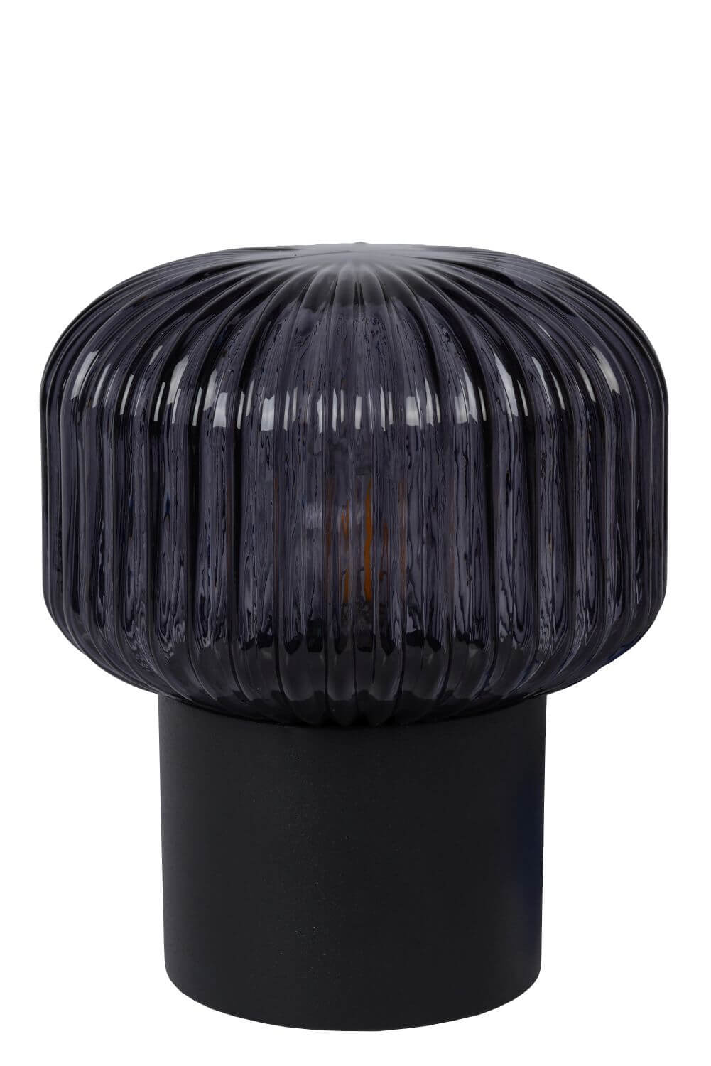 Lampe à poser Jany noire et fumée, verre
