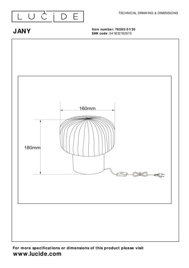 Lampe à poser Jany noire et fumée, verre