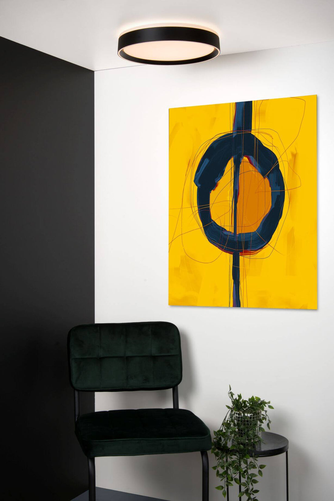 Plafonnier Nuria noir, Ø 30 cm
