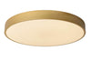 Plafonnier Unar doré mat et opale, Ø 50 cm