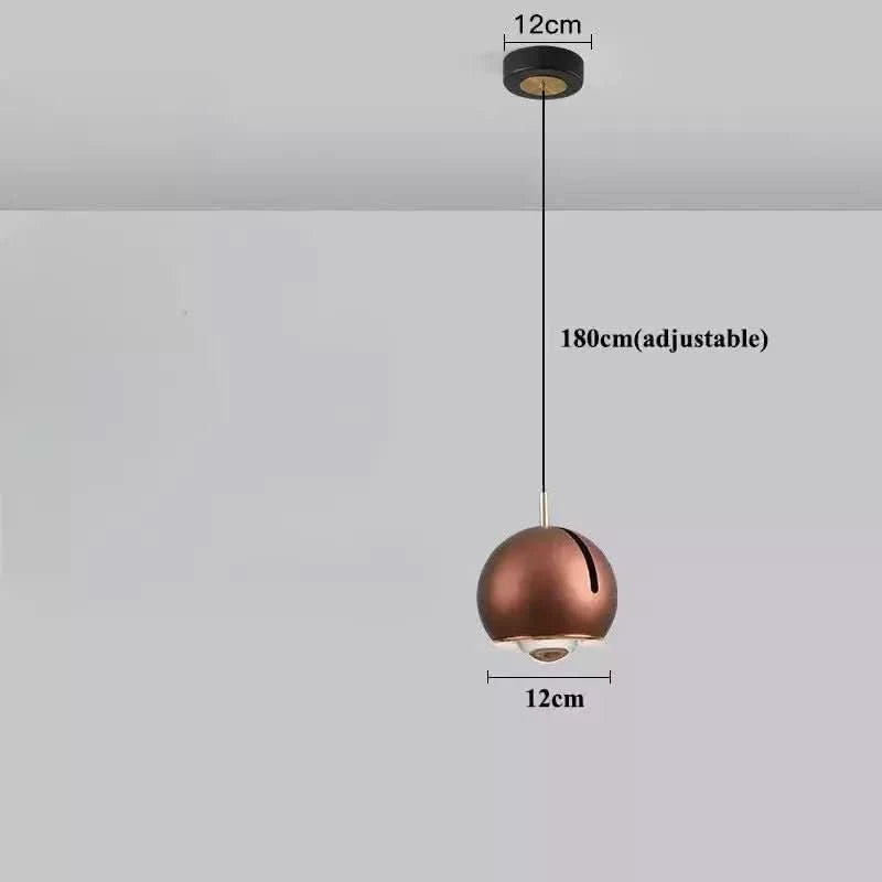 Luminaire Suspension Boule Réglable | Éclat Moderne - Designix Suspension luminaire Marron | Socle Rond Tactile